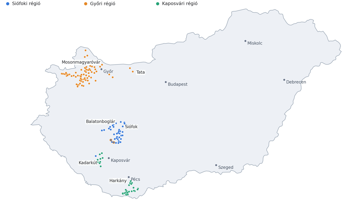 Vidanet szolgáltatási térkép
